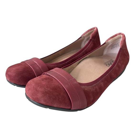 Abeo Bio System Tessa Comfort Shoe Size 10 Burgundy Suede Ballet Flats Loafer - Picture 6 of 11